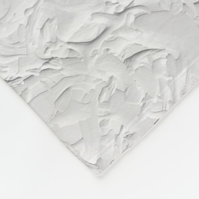 Abstrakter, weißer Stein, einfarbig Fleecedecke (Ecke)