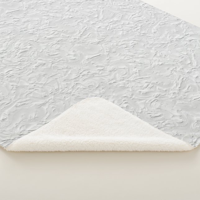 Abstrakter, weißer Stein, einfarbig Sherpadecke (3/4)