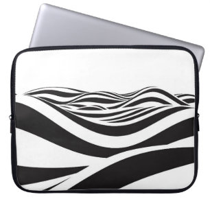 Abstrakter Wellenhintergrund. optische 3D-Illusion Laptopschutzhülle