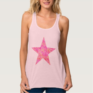 Abstrakter Wellenstern - rosa, orange und fuchsien Tank Top