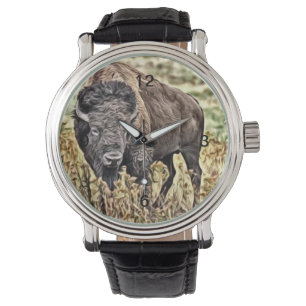 Abstrakter Western Buffalo Armbanduhr