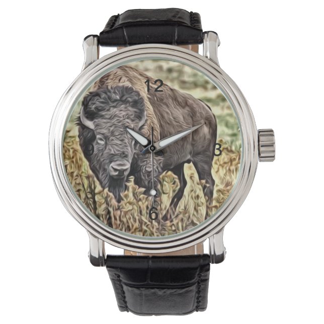 Abstrakter Western Buffalo Armbanduhr (Vorderseite)