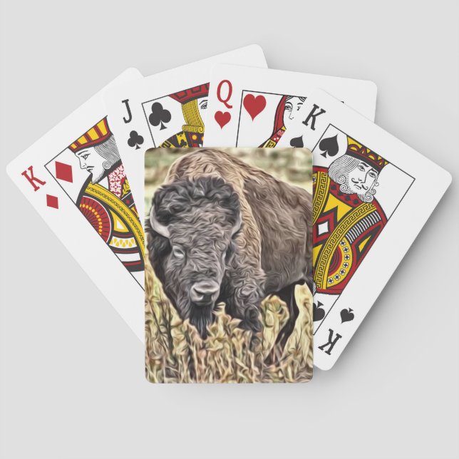 Abstrakter Western Buffalo Spielkarten (Rückseite)