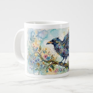 Abstrakter Whimsical Watercolor Krähenbecher Jumbo-Tasse