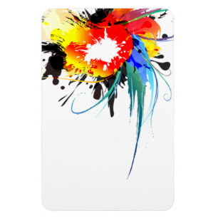 Abstrakter Wild Parrot Paint-Spritzer Magnet