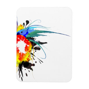 Abstrakter Wild Parrot Paint-Spritzer Magnet