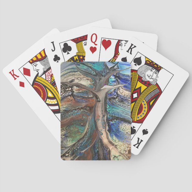 Abstrakter Wildbaum Spielkarten (Rückseite)