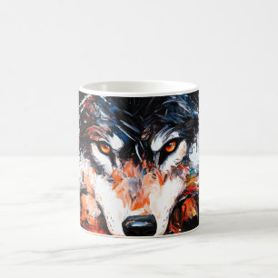Abstrakter wilder Wolf-Geist Kaffeetasse