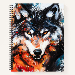 Abstrakter wilder Wolf-Geist Notizbuch