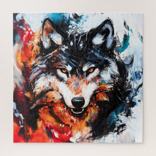 Abstrakter wilder Wolf-Geist Puzzle