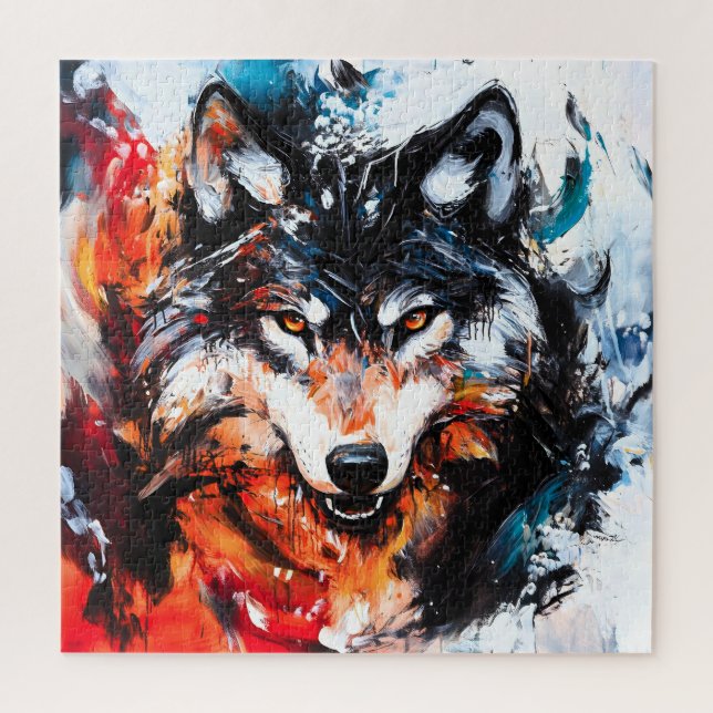 Abstrakter wilder Wolf-Geist Puzzle (Vertikal)