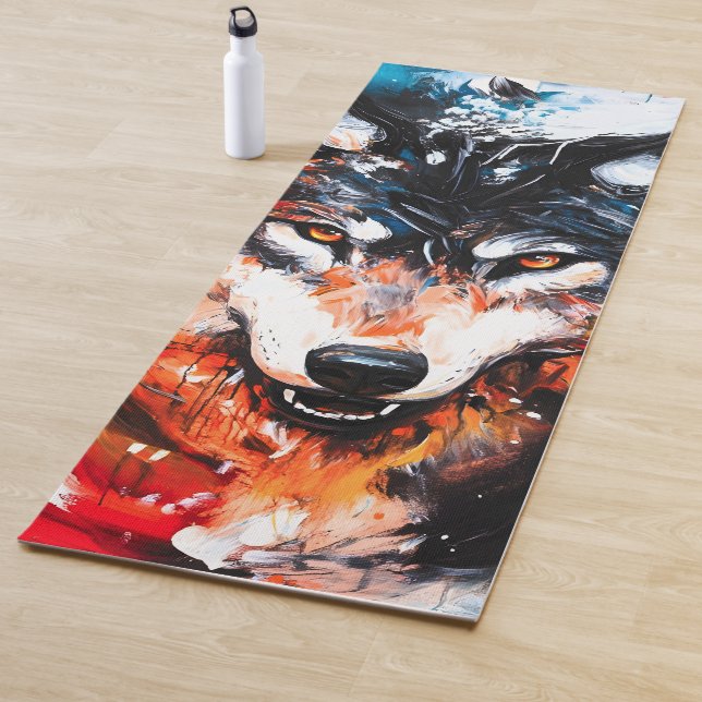 Abstrakter wilder Wolf-Geist Yogamatte (Beispiel)