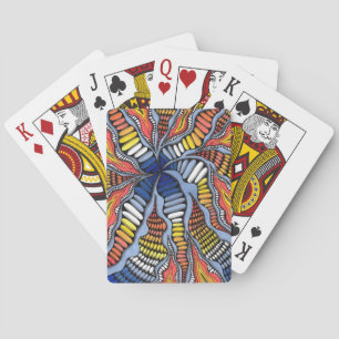 Abstrakter Wirbel Blau & Feuer Orange Spielkarten