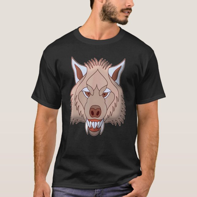 Abstrakter Wolf Motif Predator Face Wolfs Artwork  T-Shirt (Vorderseite)