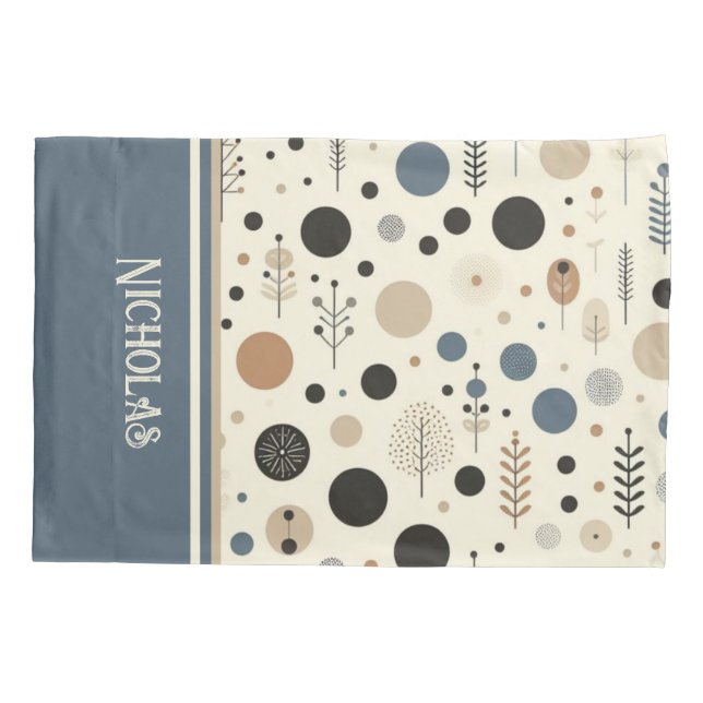 Abstrakter Woodland-Benutzername Kissenbezug (Rückseite-Links)