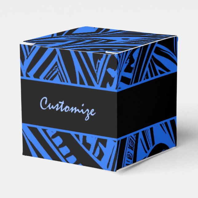 Abstrakter Würfel für schwarze und blaue Stämme Geschenkschachtel (Vorderseite)