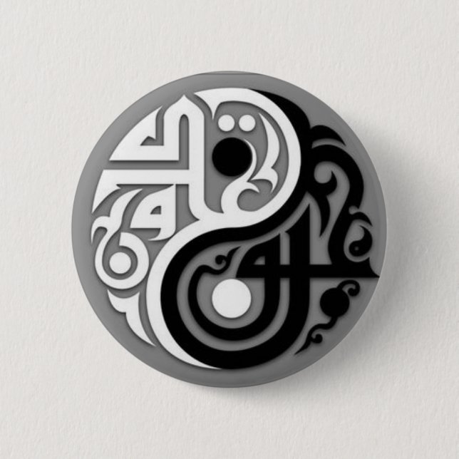 Abstrakter Yenyang-Rucksack-Button-Knopf Button (Vorderseite)