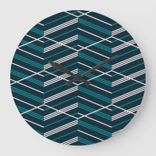 Abstrakter Zickzack: elegante vintage-geometrische Große Wanduhr
