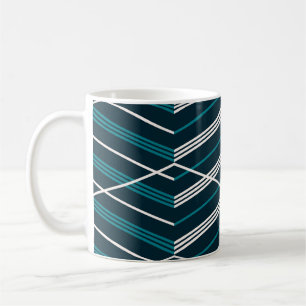Abstrakter Zickzack: elegante vintage-geometrische Kaffeetasse