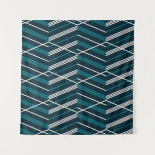 Abstrakter Zickzack: elegante vintage-geometrische Wandteppich