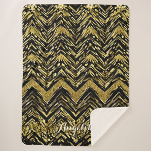 Abstrakter Zickzack Name und Personalisierter Name Sherpadecke