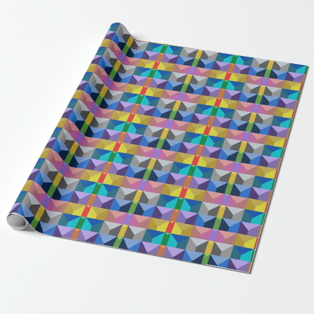 Abstraktes 3D-Dreiecksmuster Geschenkpapier (Ungerollt)