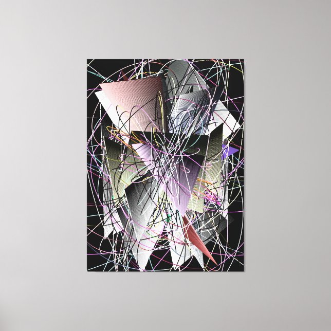 Abstraktes 3D-Geometrisches Muster  Leinwanddruck (Vorderseite)