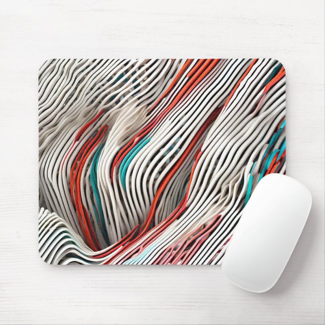 Abstraktes 3D-Leiterdesign Mousepad (Mit Mouse)