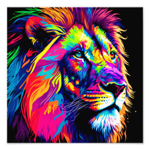 Abstraktes 3D-Lion-Portrait Digitale Kunst Fotodruck