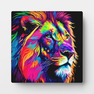 Abstraktes 3D-Lion-Portrait Digitale Kunst Fotoplatte