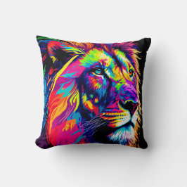 Abstraktes 3D-Lion-Portrait Digitale Kunst Kissen