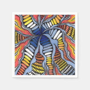Abstraktes 3D-Organisches-Wellen-Zen-Doodle-Muster Serviette