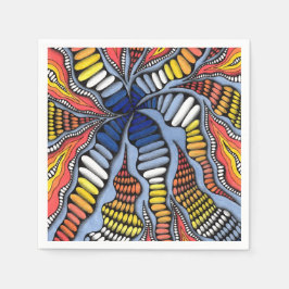 Abstraktes 3D-Organisches-Wellen-Zentangle-Muster- Serviette