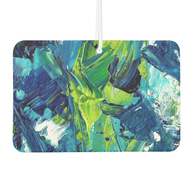 Abstraktes Acryl in Blau Autolufterfrischer (Vorderseite)