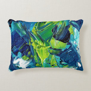Abstraktes Acrylbild in Blau Dekokissen