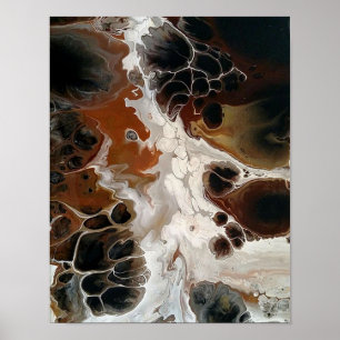 Abstraktes Acrylgemälde braun-neutral Poster
