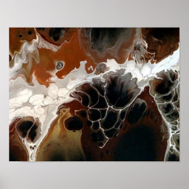 Abstraktes Acrylgemälde braun-neutral Poster