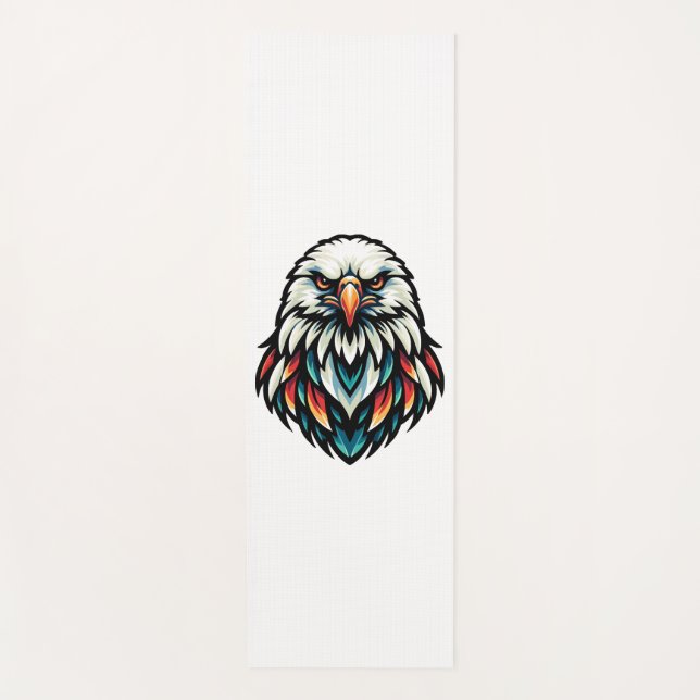 Abstraktes Adlerportrait in Vivid Hues Yogamatte (Vorderseite)