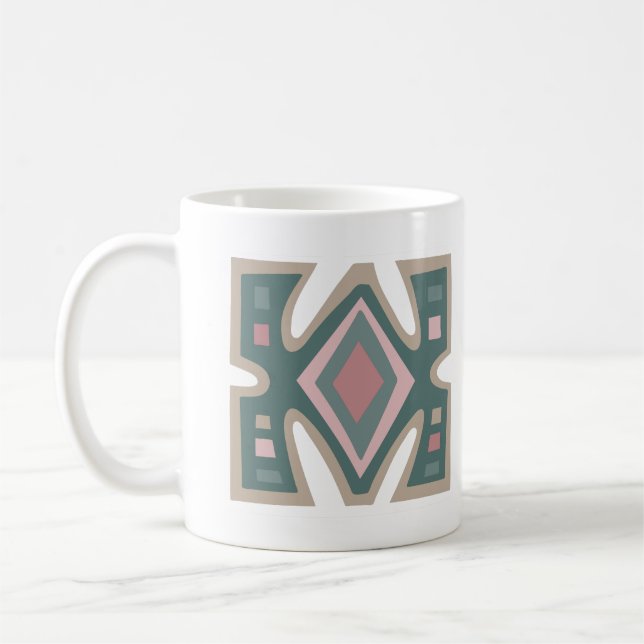 Abstraktes afrikanisches geometrisches Muster Kaffeetasse (Links)