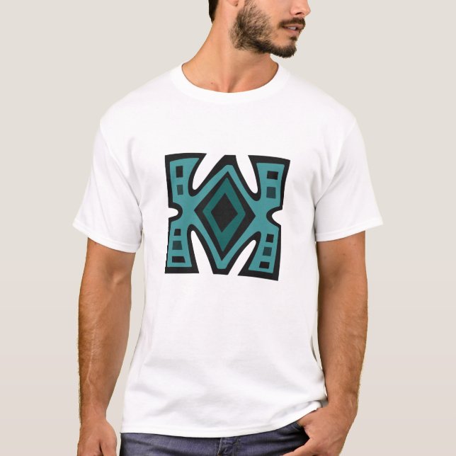Abstraktes afrikanisches geometrisches Stammmuster T-Shirt (Vorderseite)