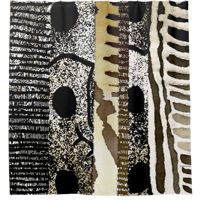 Abstraktes afrikanisches Jungle-Stammmuster Duschvorhang (Vorderseite)