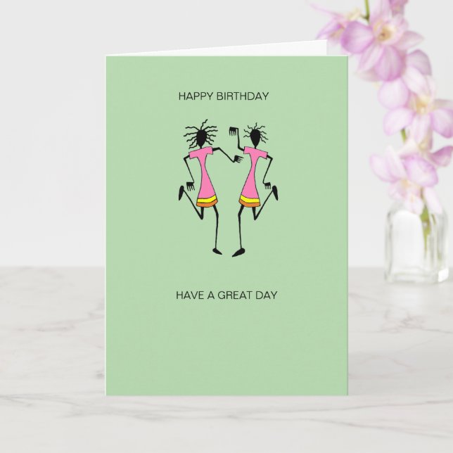 Abstraktes, afrikanisches Kunst Phantastisches Par Karte (Orchidee)