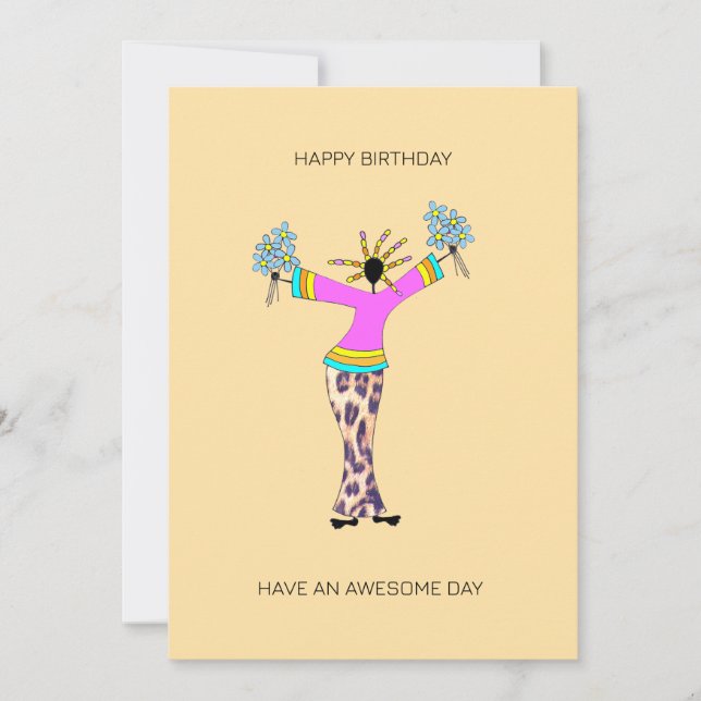 Abstraktes afrikanisches Kunstglücklichsein zum Ge Karte (Vorderseite)