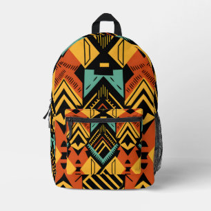 Abstraktes afrikanisches Muster Bedruckter Rucksack