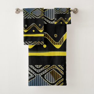 Abstraktes afrikanisches Stammes- Badhandtuch Set