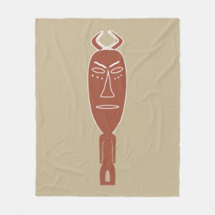 Abstraktes afrikanisches Stammesportrait Fleecedecke