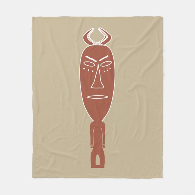 Abstraktes afrikanisches Stammesportrait Fleecedecke (Vorderseite)