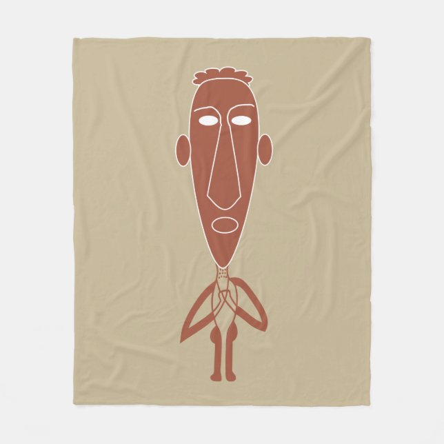 Abstraktes afrikanisches Stammesportrait Fleecedecke (Vorderseite)