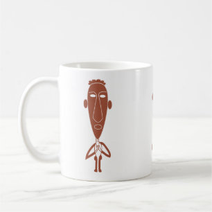 Abstraktes afrikanisches Stammesportrait Kaffeetasse