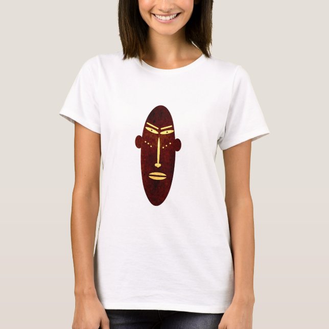 Abstraktes afrikanisches Stammesportrait T-Shirt (Vorderseite)